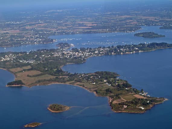vue aérienne du golfe de Morbihan