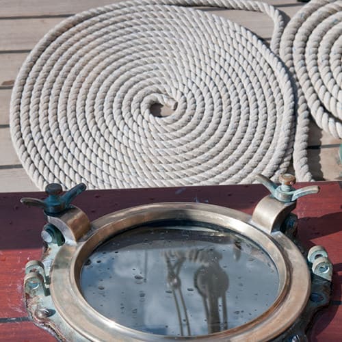 Cordage lové en spirales 