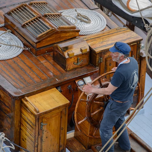 Le capitaine du Lola of Skagen