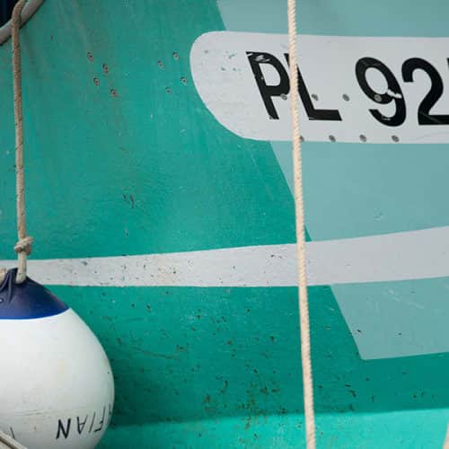 Détail de la coque d'un bateau de pêche