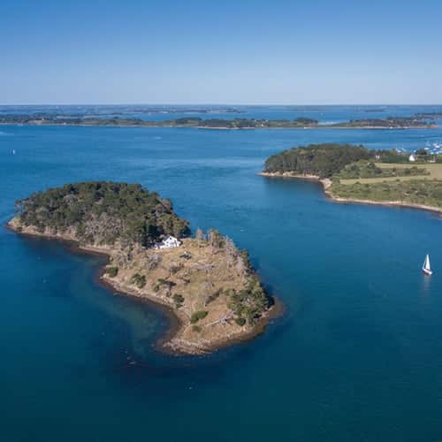 Vue aérienne de l'île Hent Tenn