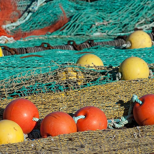 Filets de pêche et flotteurs