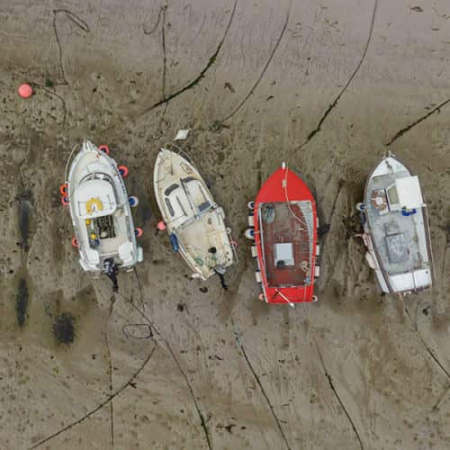 Bateaux de pêche vus de haut