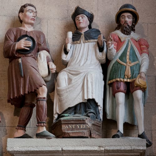 Représentation de Saint Yves entre le riche et le pauvre
