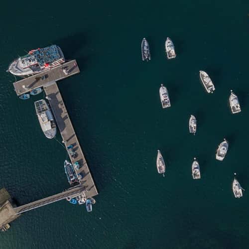 Bateaux de pêche vus de haut