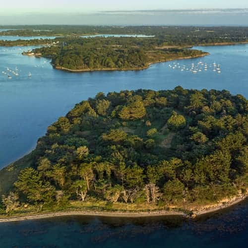 Vue aérienne de l'île Stibiden