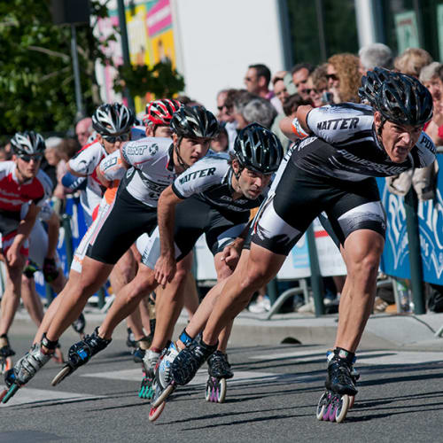 Course de roller en ligne