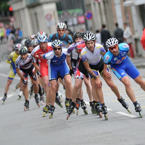 Course de roller en ligne