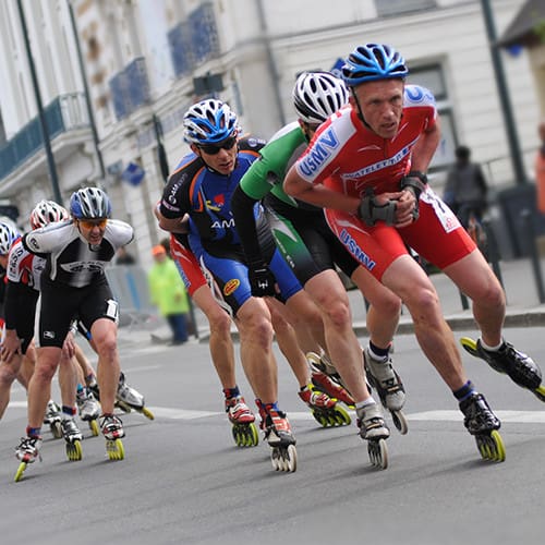 Course de roller en ligne