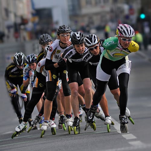 Course de roller en ligne